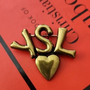 Upcycled Gold Heart Brooch